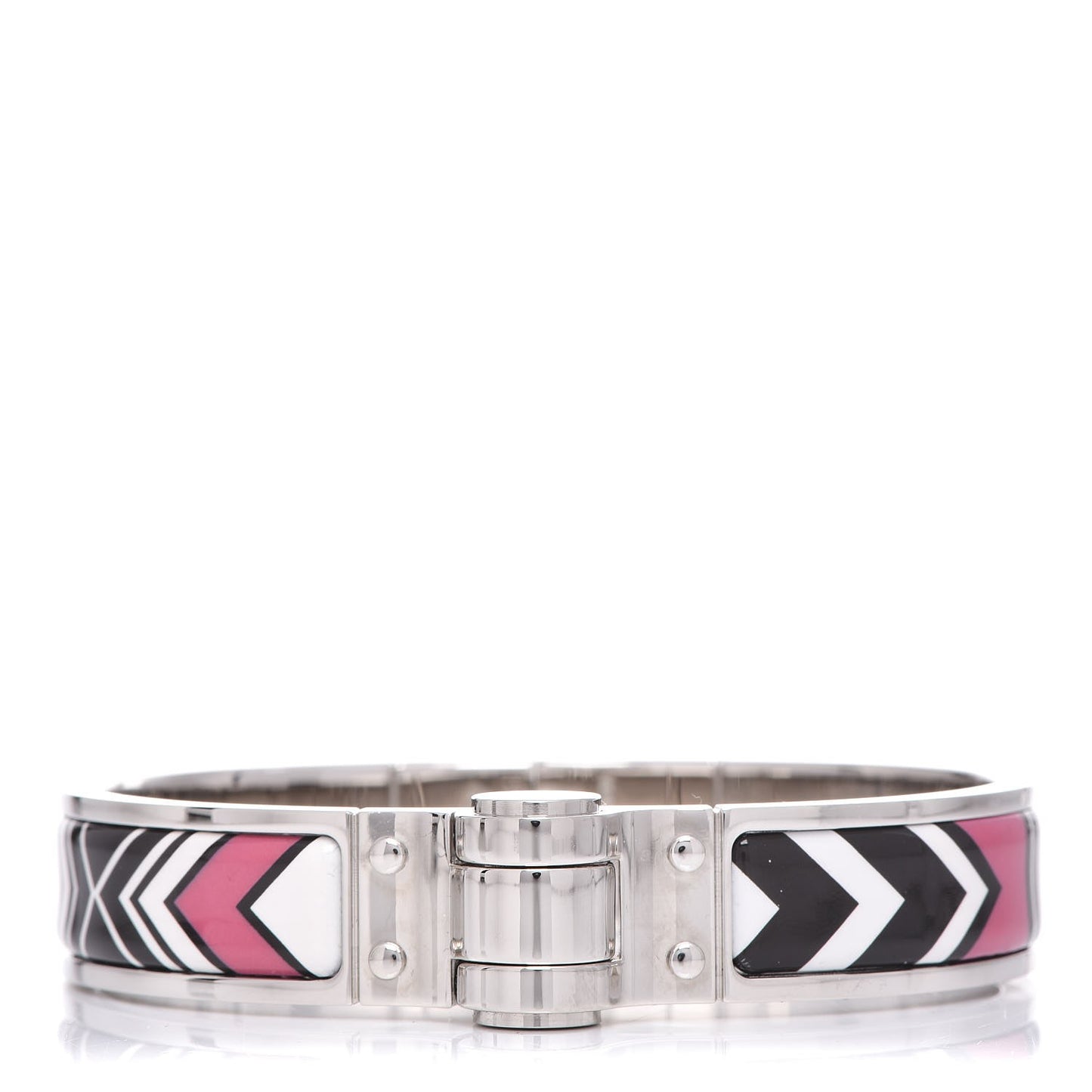 Enamel Printed Narrow Washington's Carriage Tattoo Hinged Bracelet S Faux Gris