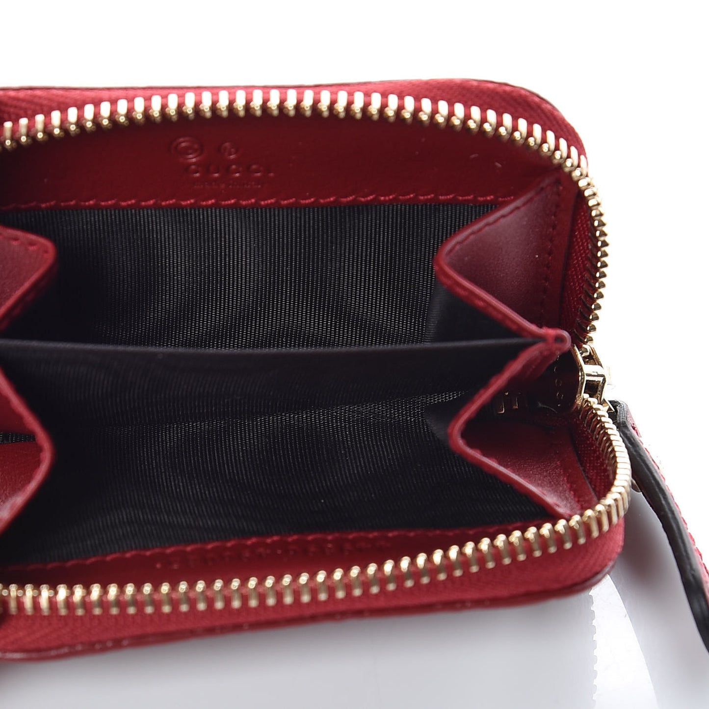 Microguccissima Zip Around Card Case Red