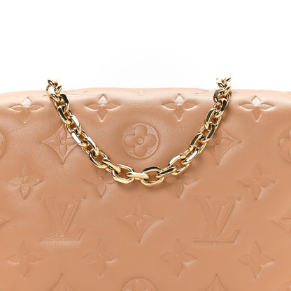 Louis Vuitton Lambskin Embossed Monogram Pochette Coussin Camel 7 of 9