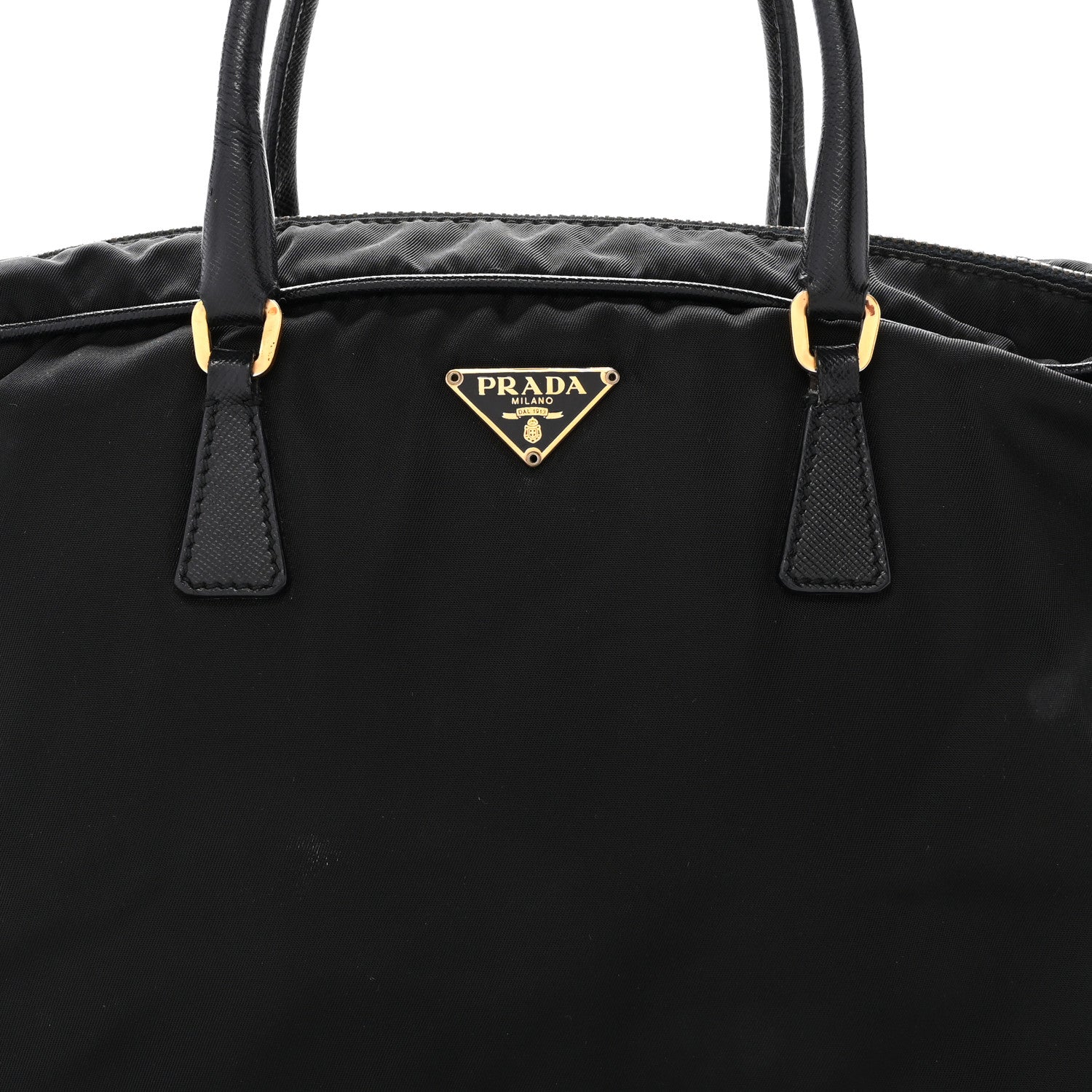 Prada Nylon Saffiano Small Top Handle Bag Black 7 of 14