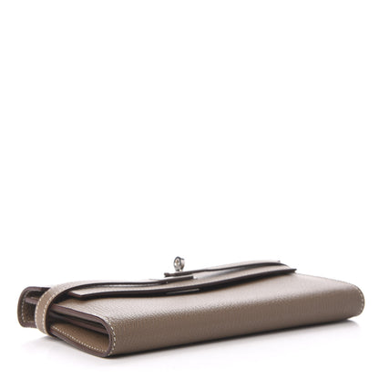 Hermes Chevre Mysore Kelly Longue Wallet Etoupe 4 of 7