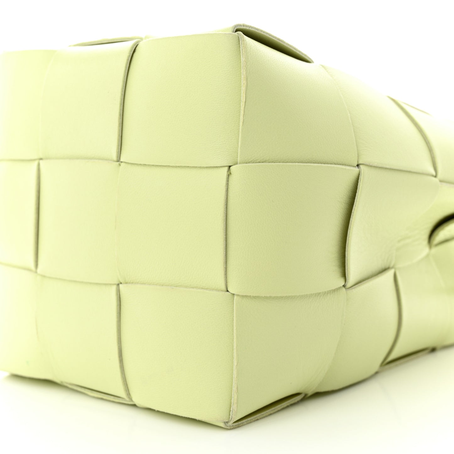 Nappa Maxi Intreccio Small Cassette Bucket Bag Lemon Washed