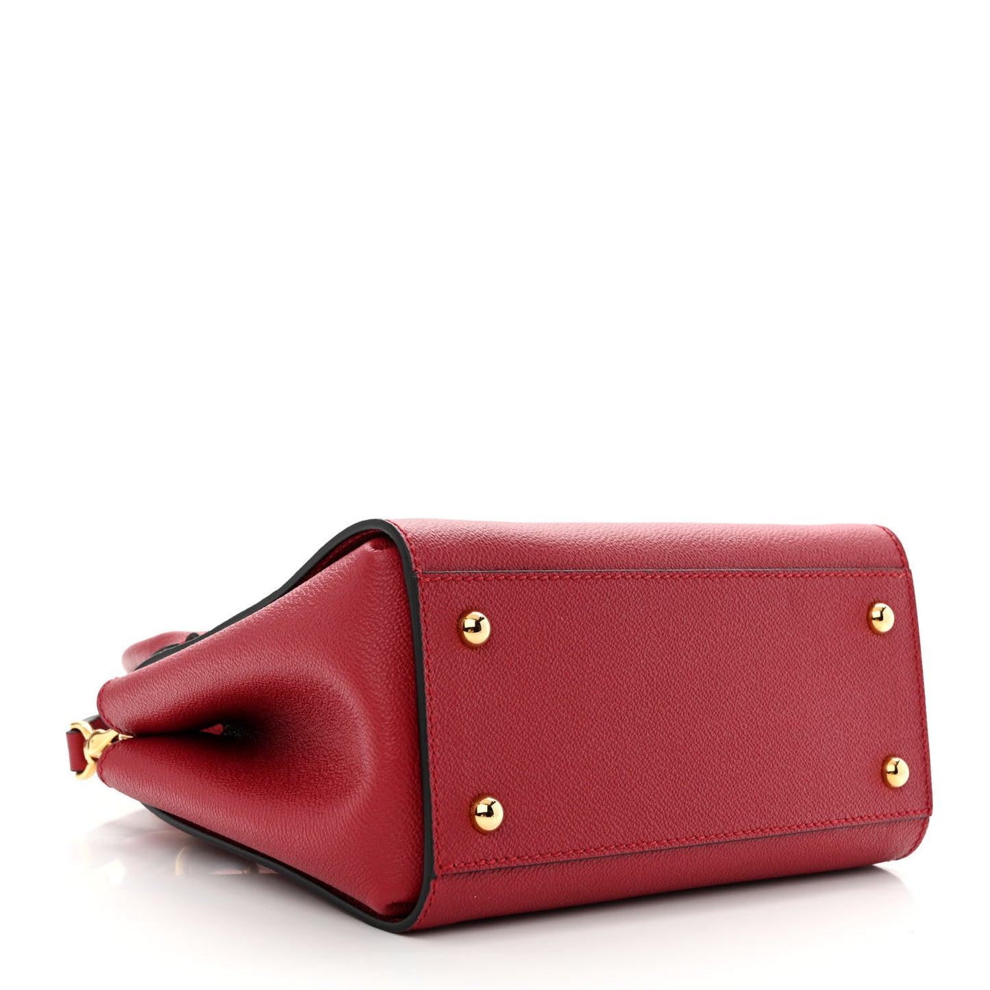 Soft Grain Calfskin Small Buckle Tote Parade Red