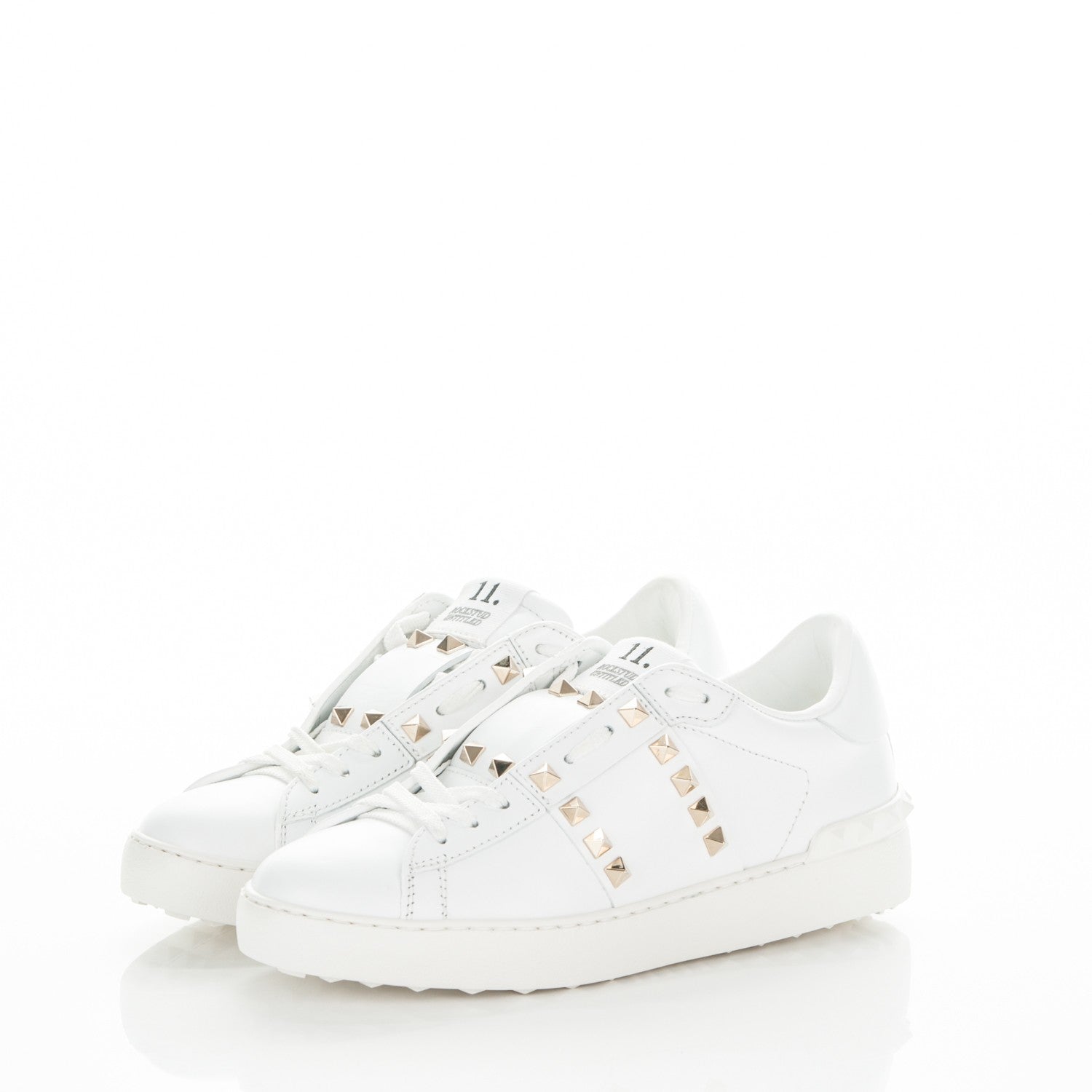 Valentino Garavani Calfskin Rockstud Untitled Open Sneakers 36 White 3 of 7
