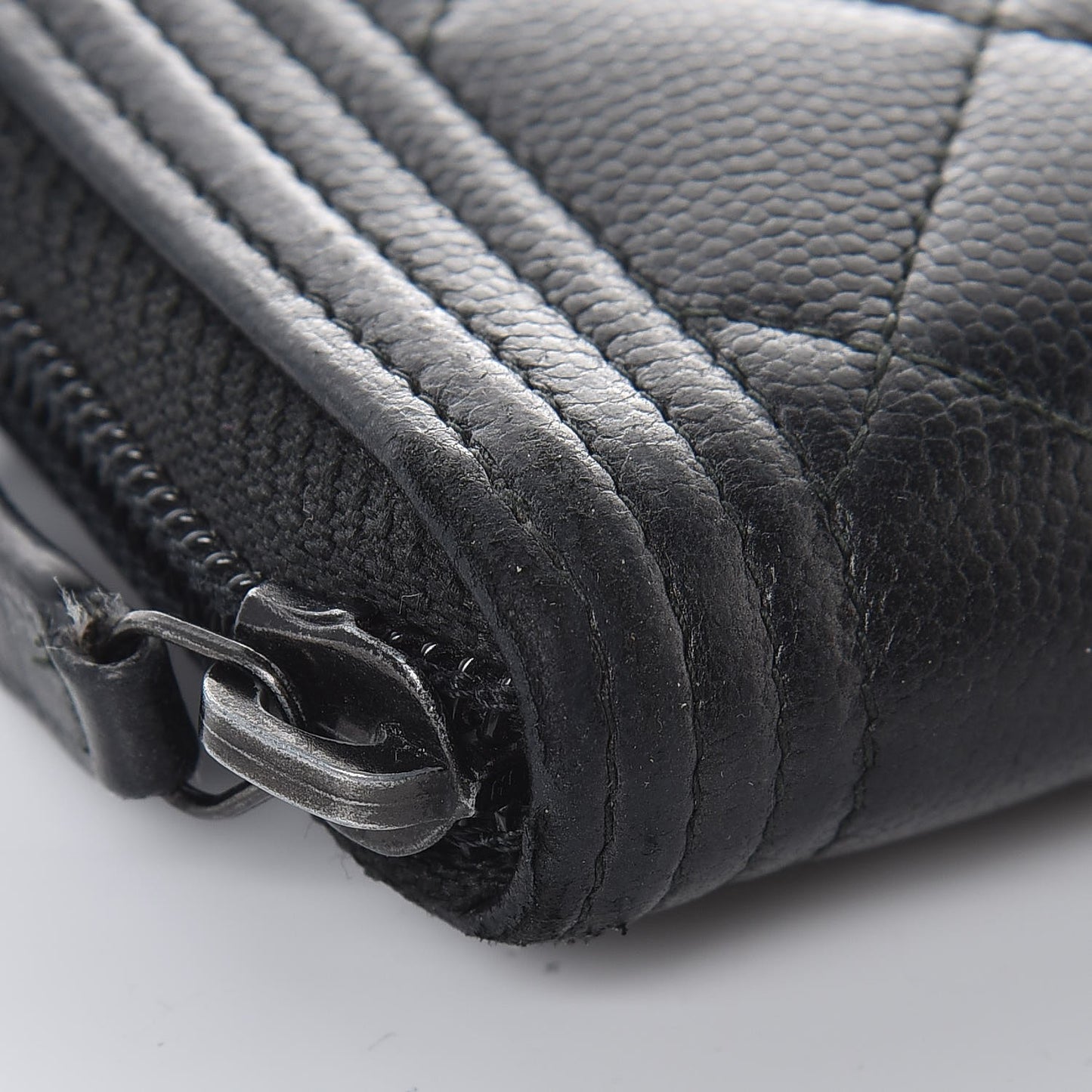 Caviar Quilted Boy Small Zip Around Wallet So Black
