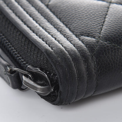 Chanel Caviar Quilted Boy Small Zip Around Wallet So Black 10 of 21
