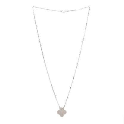 Van Cleef & Arpels 18K White Gold Mother of Pearl Vintage Alhambra Pendant Necklace 3 of 6