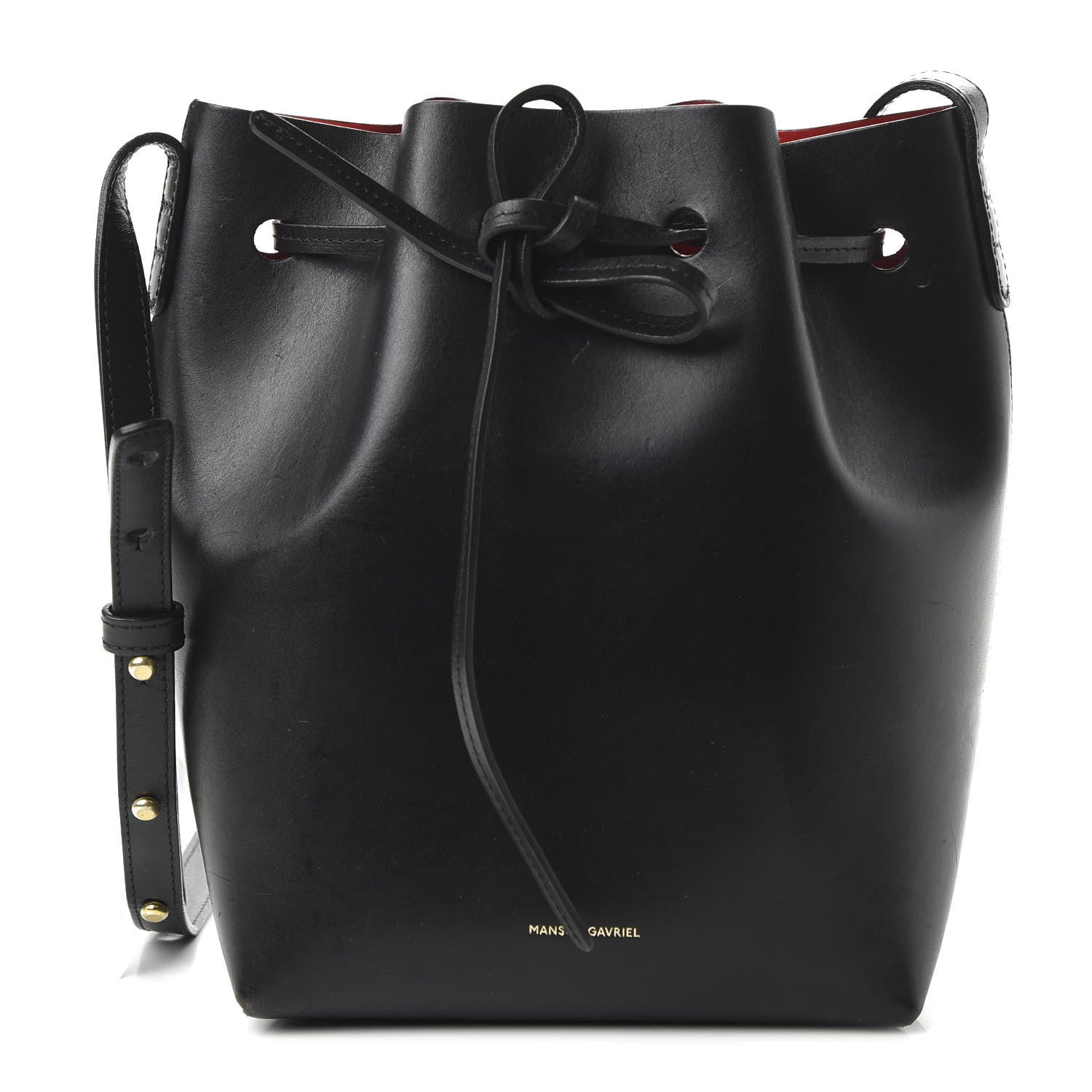 Mansur Gavriel Calfskin Mini Bucket Bag Black Flamma 1 of 9