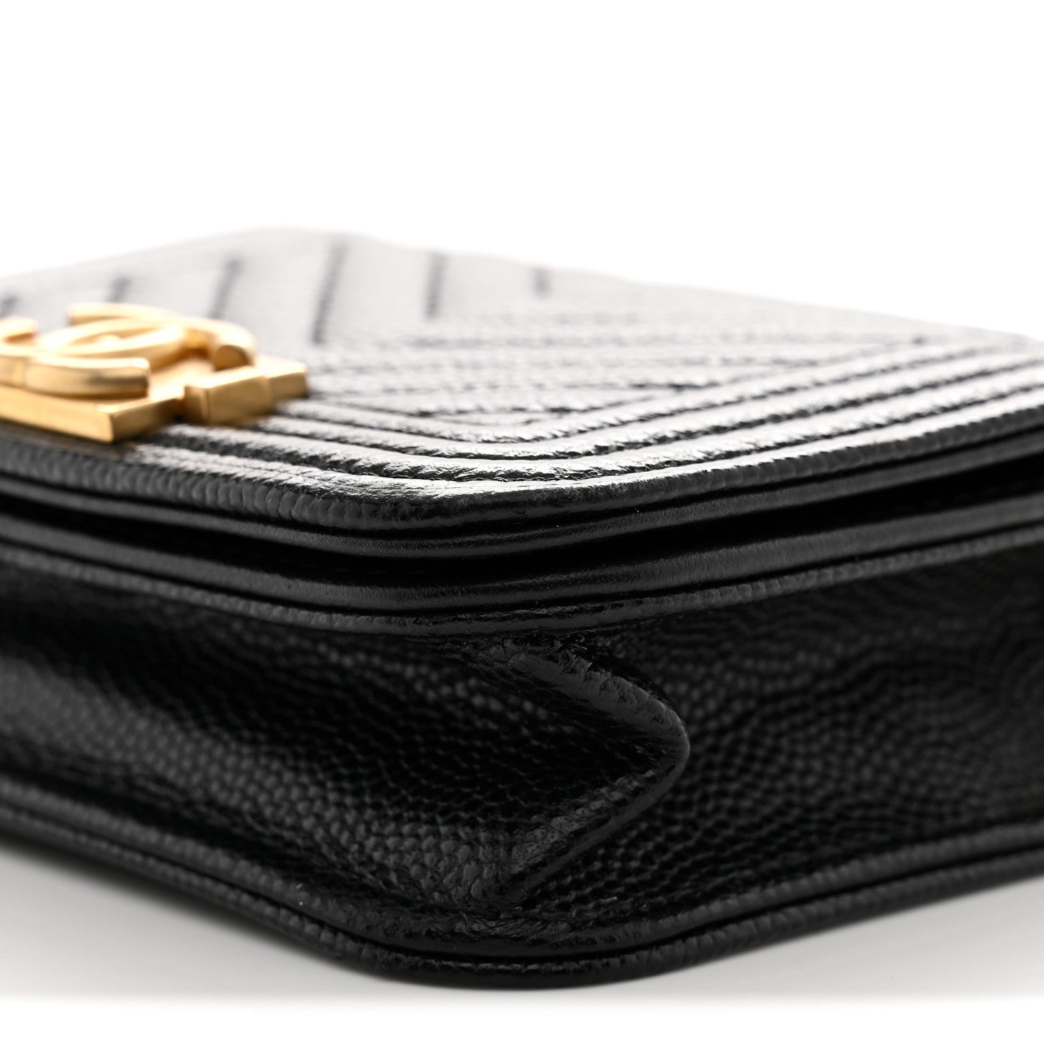 Chanel Caviar Chevron Quilted Boy Flap Waist Belt Bag Black 9 of 10