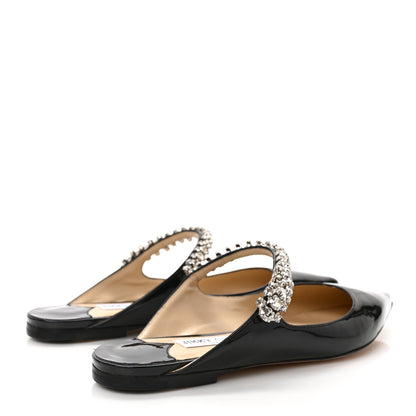 Jimmy Choo Patent Calfskin Bing 100 Mules 38 Black 4 of 8