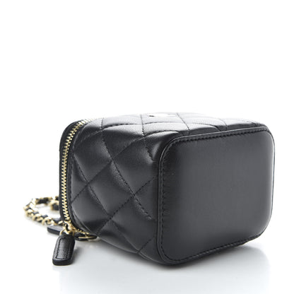 Chanel Lambskin Quilted Mini Vanity Case With Chain Black 3 of 8