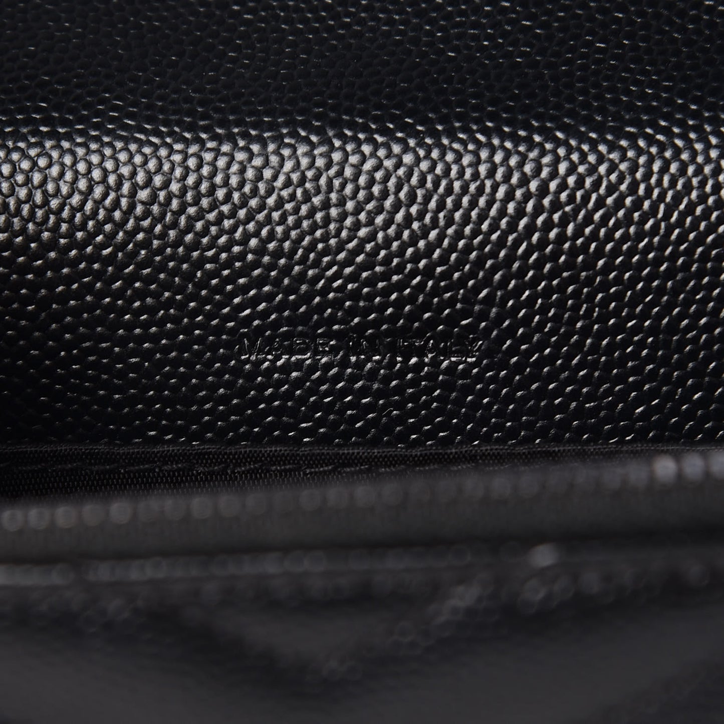 Grain De Poudre Matelasse Chevron Monogram Envelope Chain Wallet Black