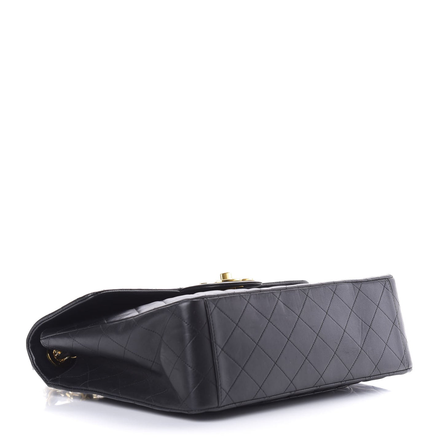 Lambskin Quilted XL Jumbo Single Flap Black