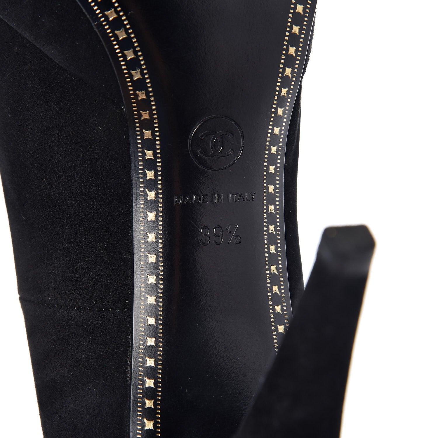 Chanel Suede Patent Cap Toe Pumps 39.5 Black 7 of 10