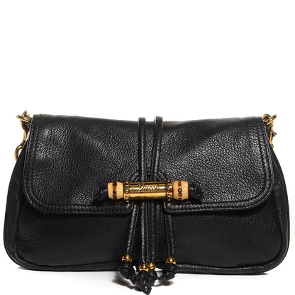 Gucci Leather Bamboo Croisette Evening Bag Black 1 of 7