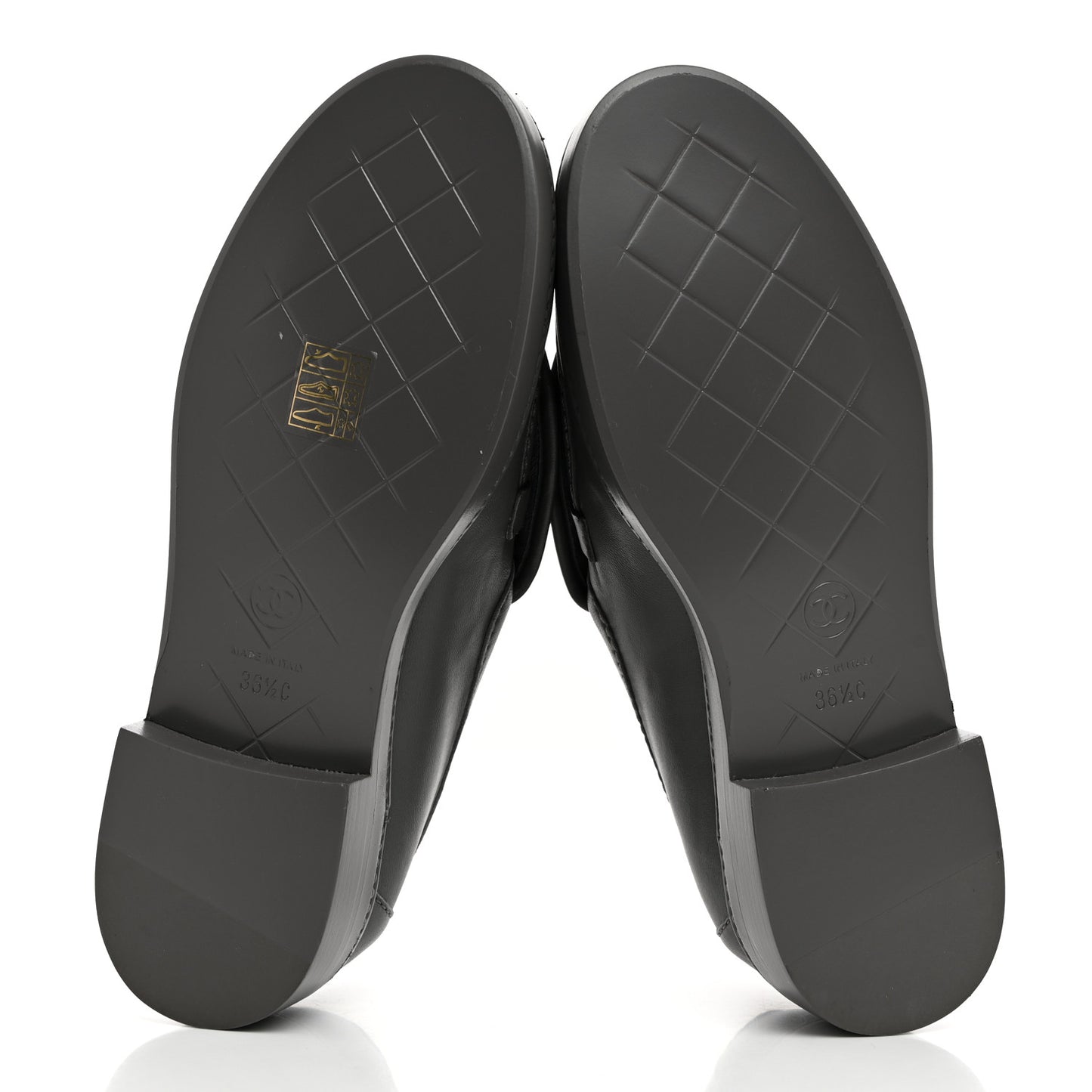 Lambskin Quilted CC Turnlock Loafers 36.5 Grey