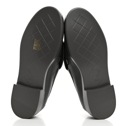 Chanel Lambskin Quilted CC Turnlock Loafers 36.5 Grey 5 of 9