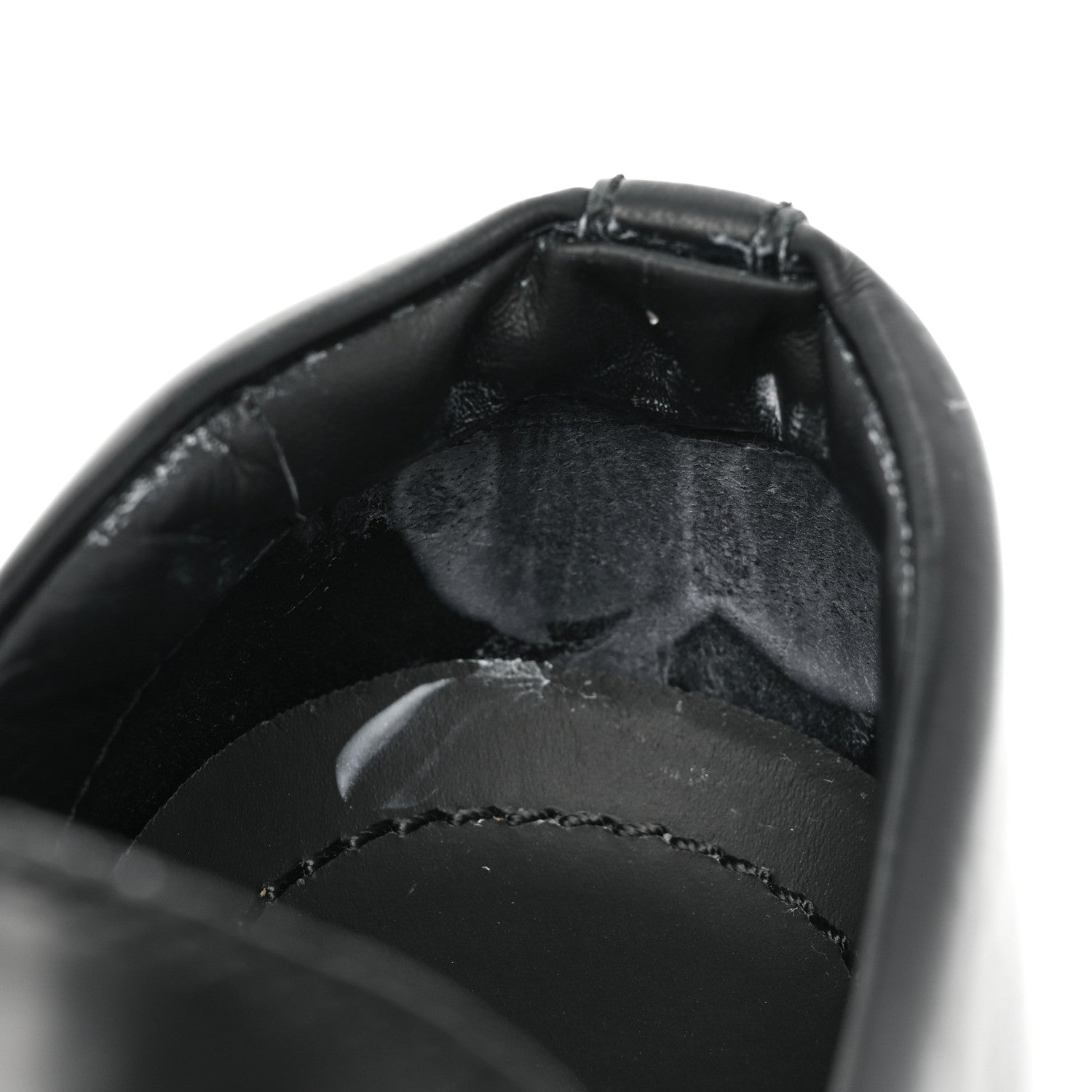 Prada Spazzolato Rois Metal Triangle Logo Monolith 55mm Loafers 37.5 Black 12 of 23