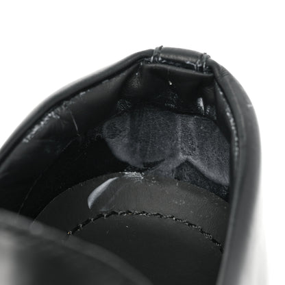 Prada Spazzolato Rois Metal Triangle Logo Monolith 55mm Loafers 37.5 Black 12 of 23