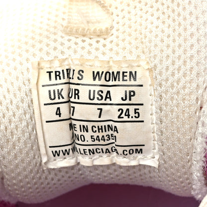Balenciaga Fabric Mesh Clear Sole Womens Triple S Sneakers 37 White Pink 8 of 9