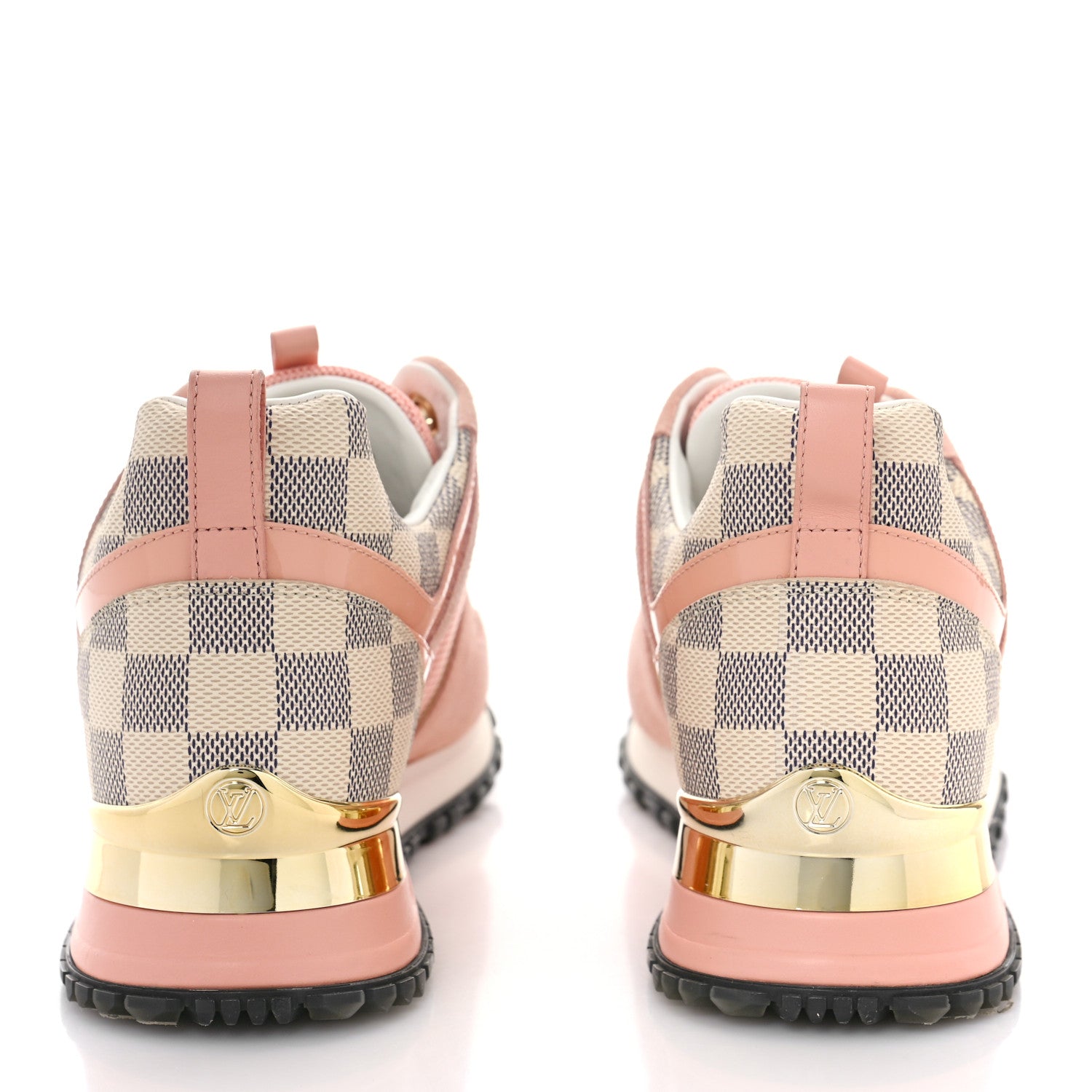 Louis Vuitton Suede Damier Azur Run Away Sneakers 37.5 Pink 5 of 8