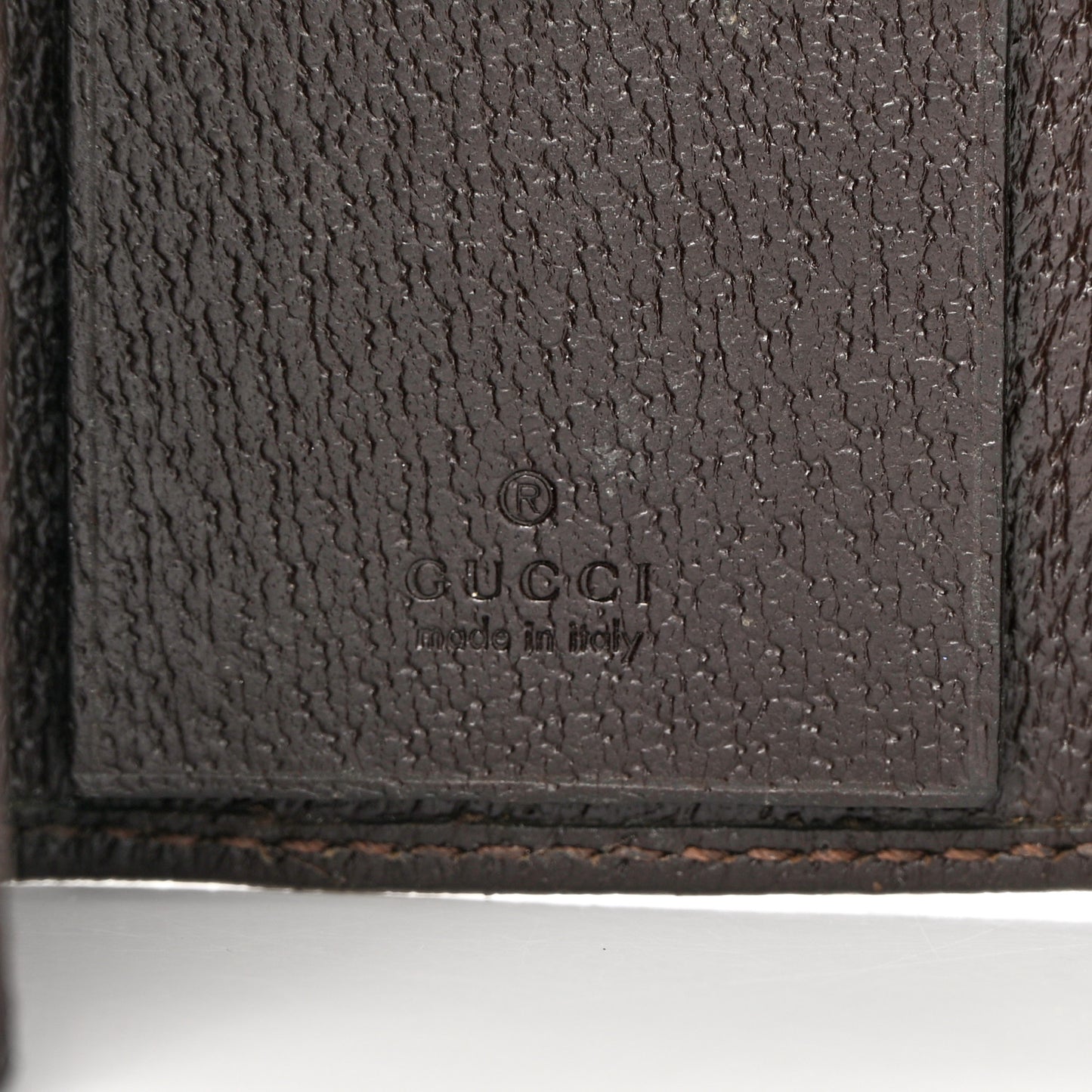 Monogram Textured Calfskin Metal Bar 6 Key Holder Case Beige Ebony Cocoa