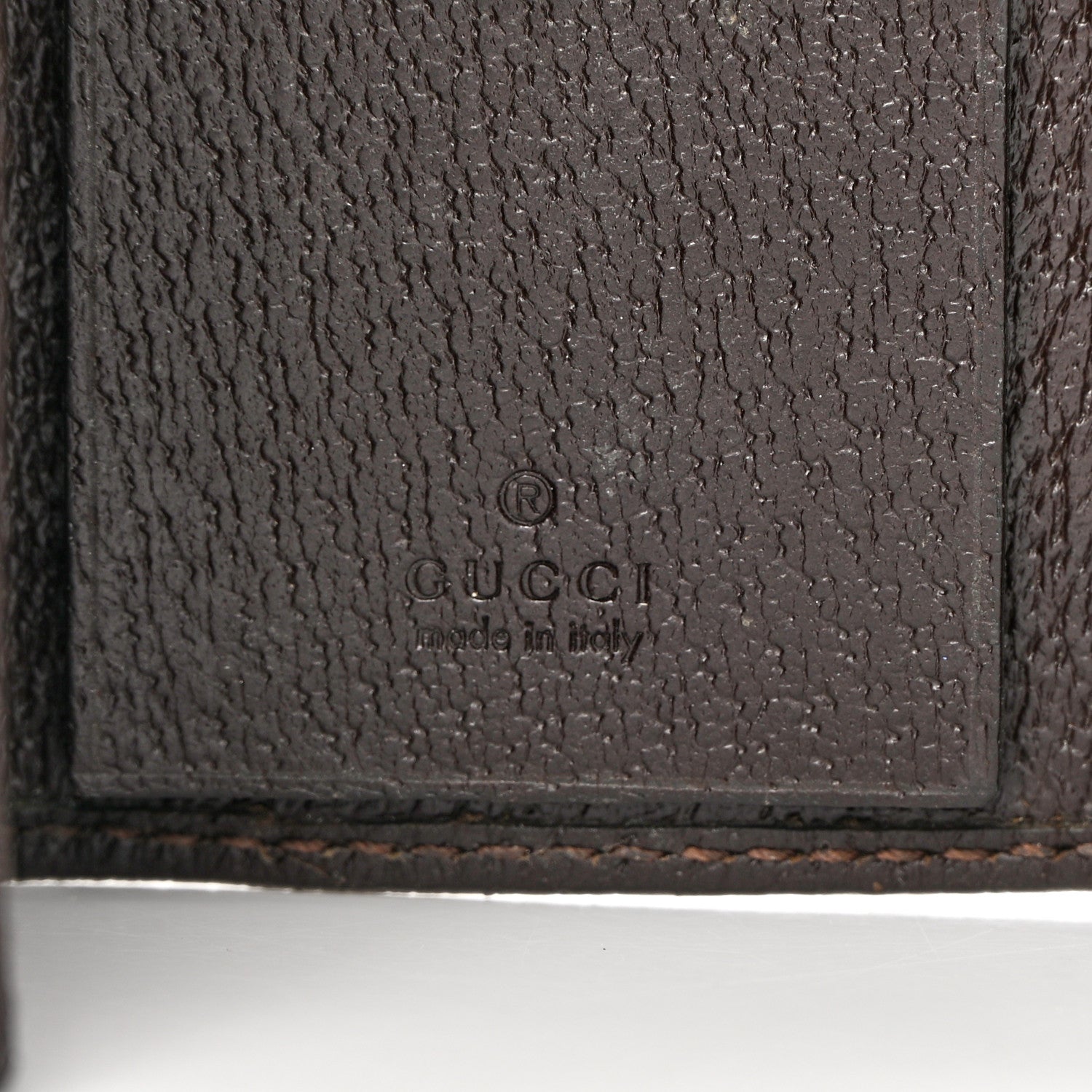 Gucci Monogram Textured Calfskin Metal Bar 6 Key Holder Case Beige Ebony Cocoa 6 of 12