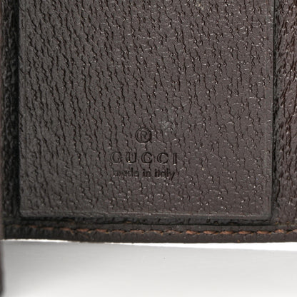 Gucci Monogram Textured Calfskin Metal Bar 6 Key Holder Case Beige Ebony Cocoa 6 of 12