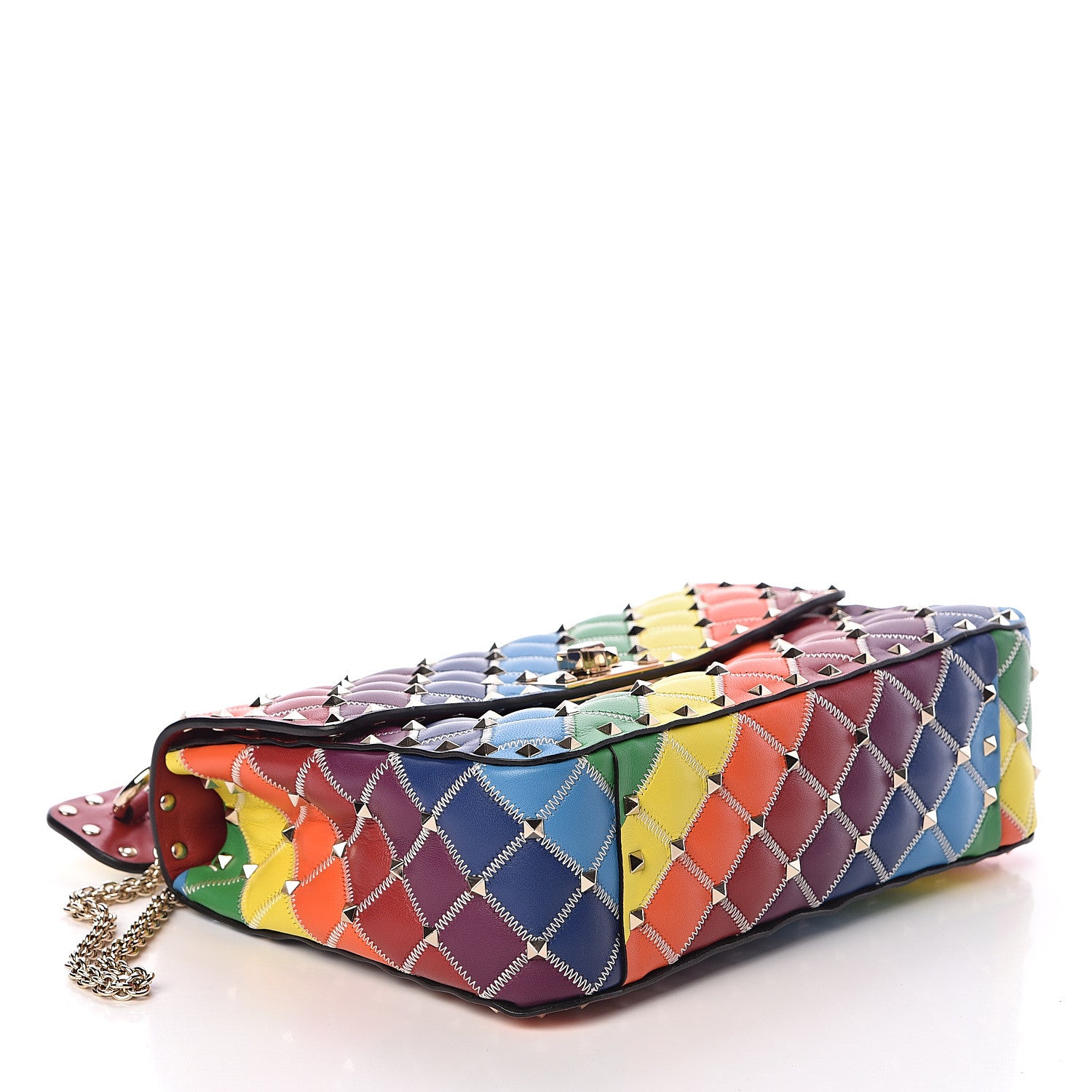 Valentino Garavani Lambskin Medium Rockstud Spike Shoulder Bag Rainbow 4 of 9