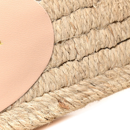 Gucci Nappa Matelasse Diagonal Floral Print GG Marmont Pilar Espadrille Slide Sandals 37.5 Ivory Pink 11 of 13