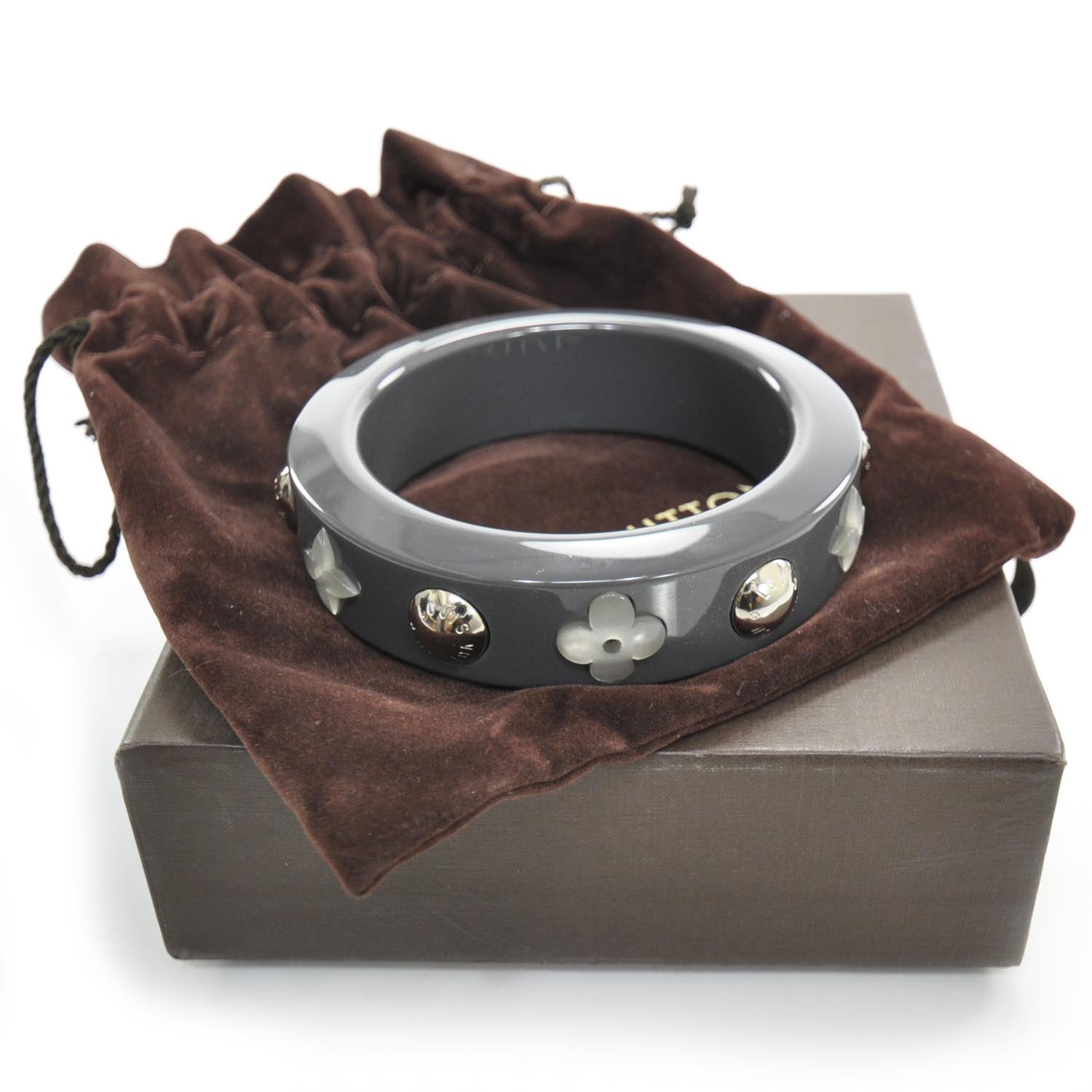 Louis Vuitton Glitter Resin Random Flower Bracelet Grey 2 of 5