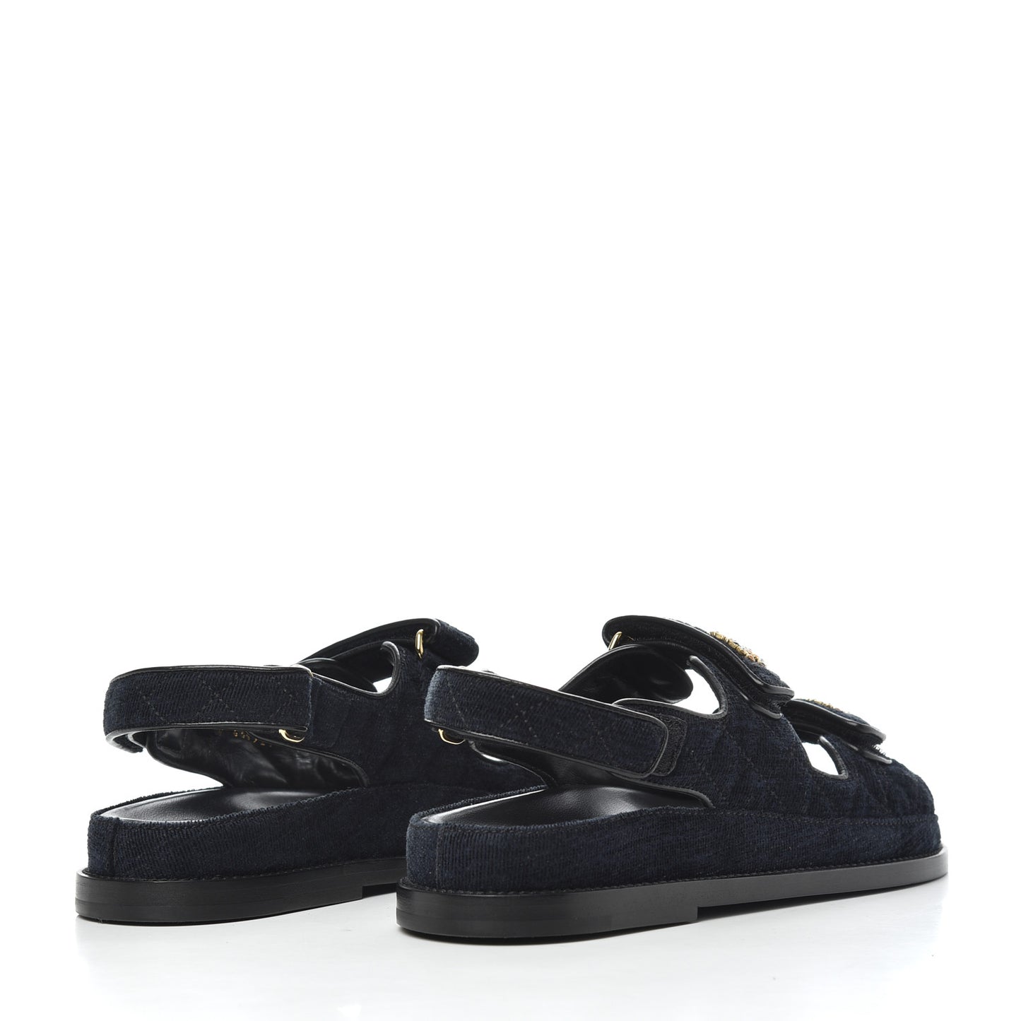 Denim Quilted Dad Sandals 38 Blue