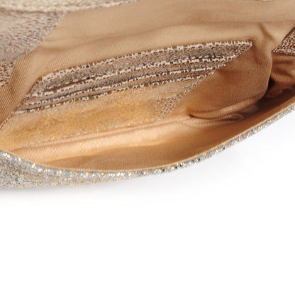 Jimmy Choo Glitter Fabric Zeta Clutch Bag Champagne 7 of 7