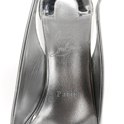 Christian Louboutin Specchio Minny Sling 70 Pump 38.5 Silver 7 of 11