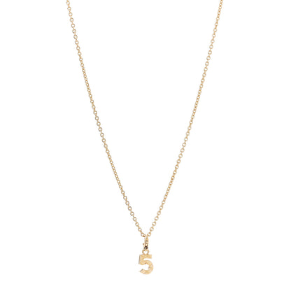 Chanel 18K Yellow Gold Quilted No.5 Charm Pendant Necklace 1 of 7