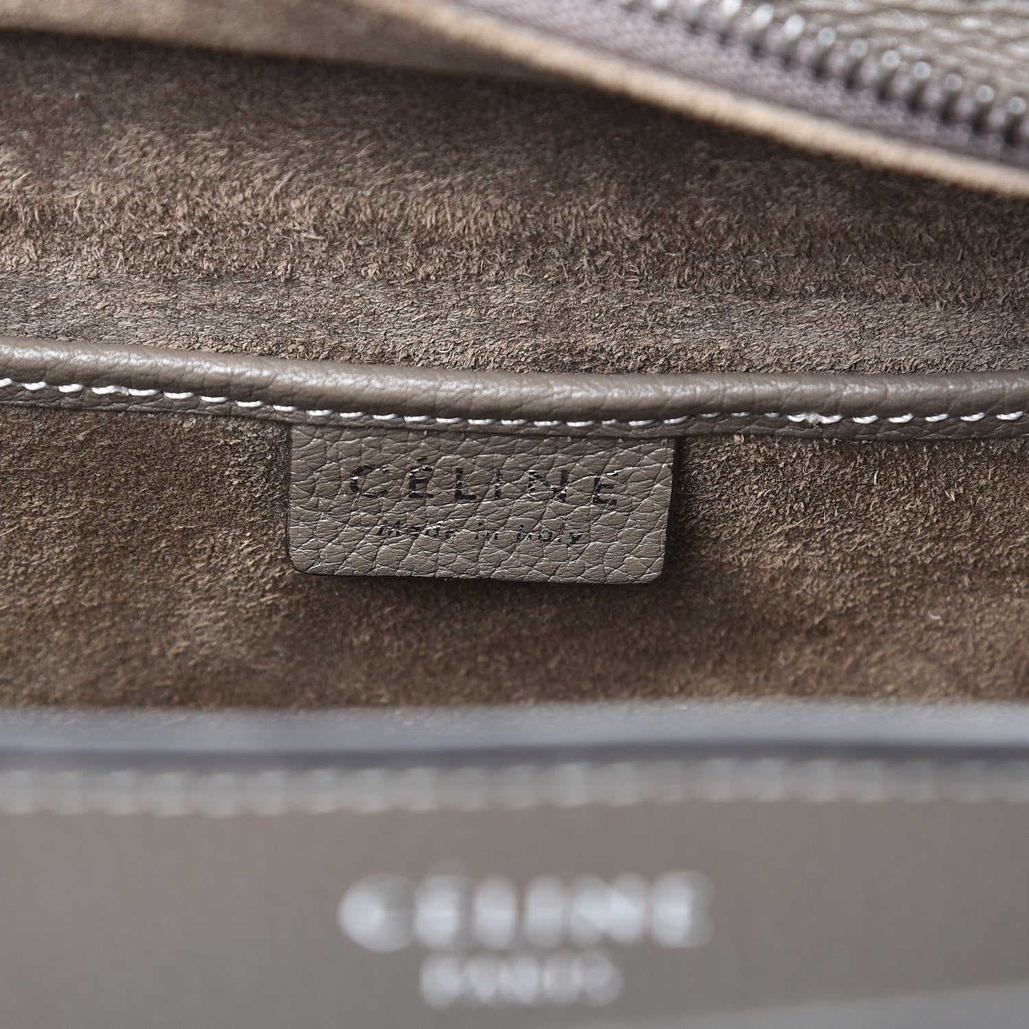 Celine Drummed Calfskin Nano Luggage Souris 6 of 9