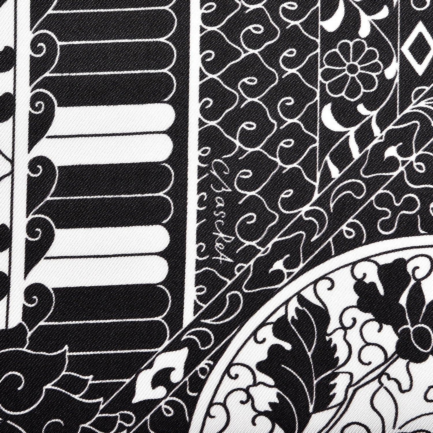 Hermes Silk Collections Imperiales Scarf 90 White Black 5 of 7