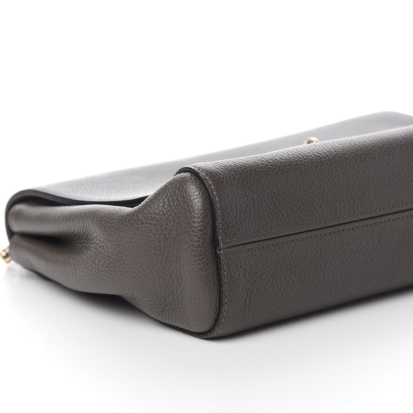 Small Classic Grain Calfskin Medium Lily Flap Grey