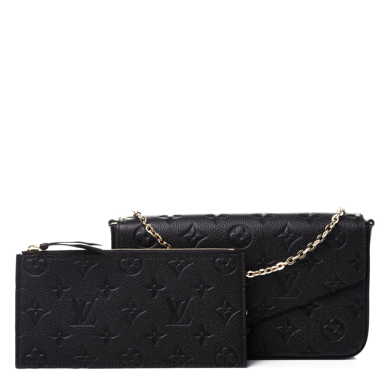 Louis Vuitton Empreinte Pochette Felicie Chain Wallet Black 2 of 5