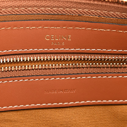 Celine Triomphe Canvas Calfskin Boston Bag Tan 6 of 11