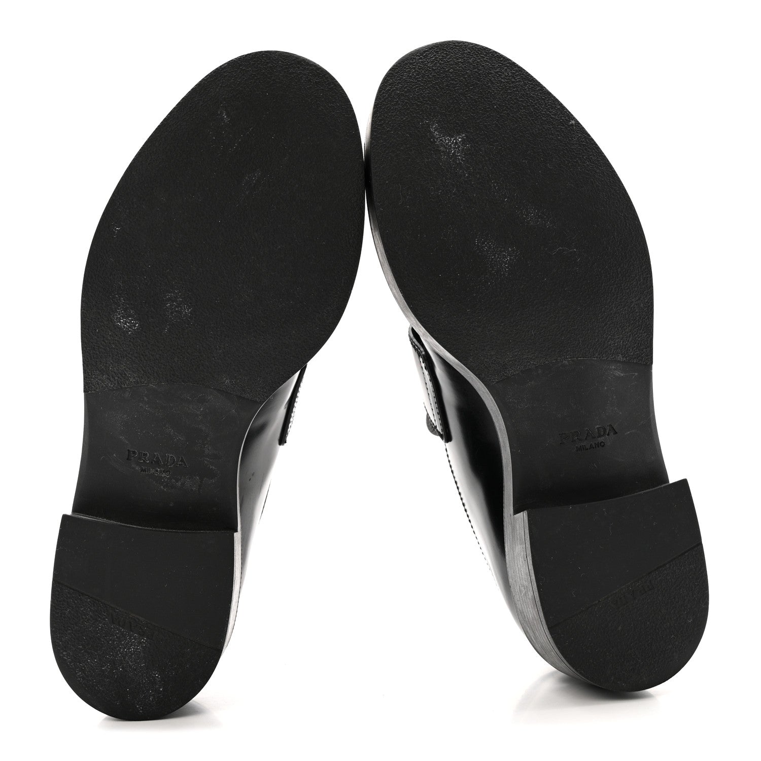 Prada Spazzolato Metal Triangle Logo 50mm Loafers 37.5 Black 6 of 13