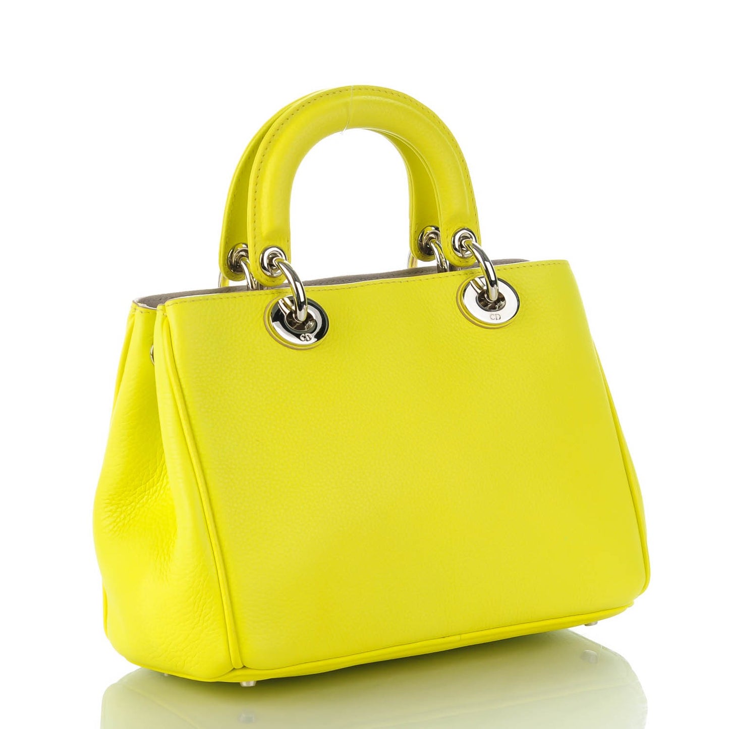 Bullcalf Small Diorissimo Tote Jaune Fluo