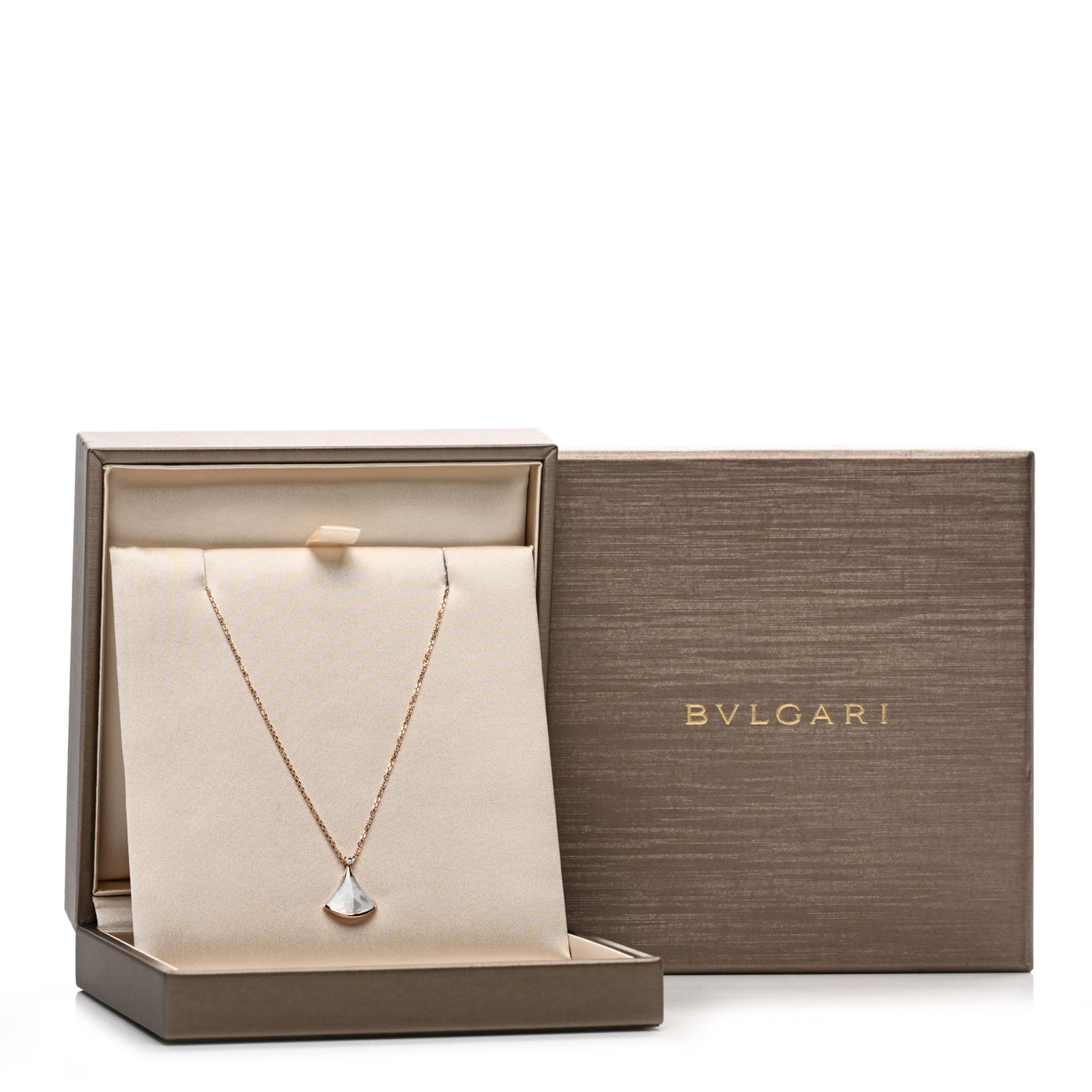 18K Rose Gold Diamond Mother of Pearl Small Divas' Dream Pendant Necklace