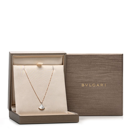 Bulgari 18K Rose Gold Diamond Mother of Pearl Small Divas' Dream Pendant Necklace 5 of 5