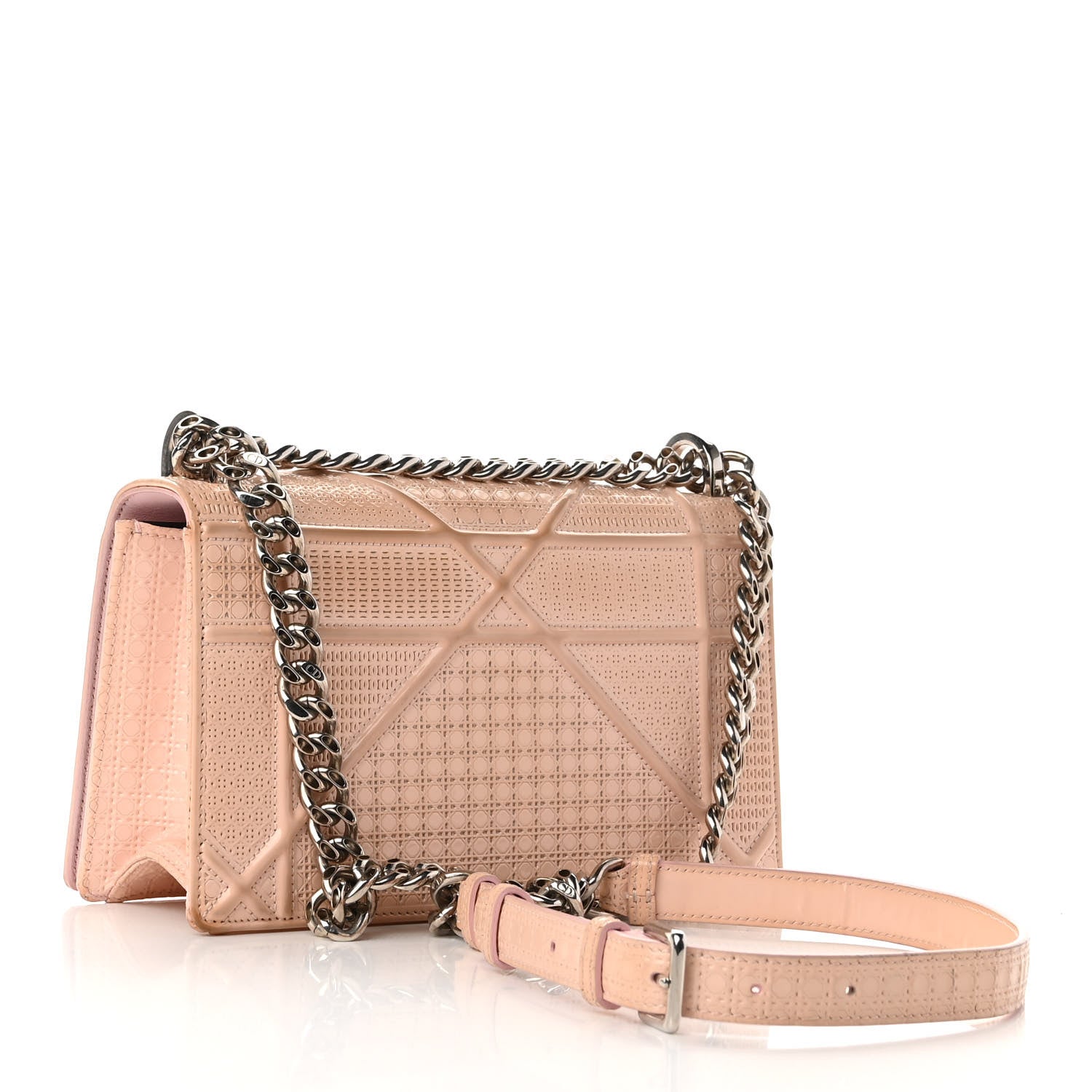 Christian Dior Patent Micro-Cannage Small Diorama Flap Bag Rose 3 of 9