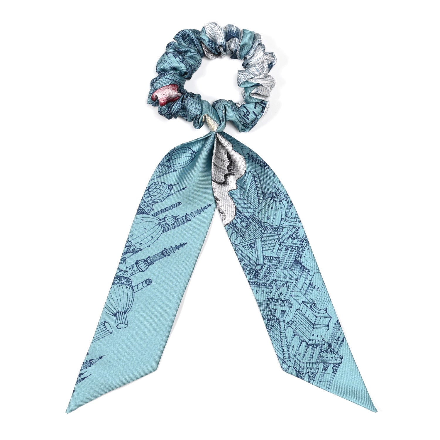 Hermes Silk Twilly Scrunchie Blue 1 of 4