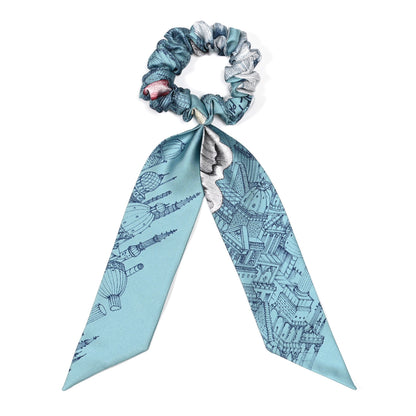 Hermes Silk Twilly Scrunchie Blue 1 of 4