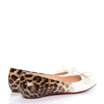 Christian Louboutin Patent Specchio PVC Leopard Print A6 Flats 35.5 Gold 4 of 9