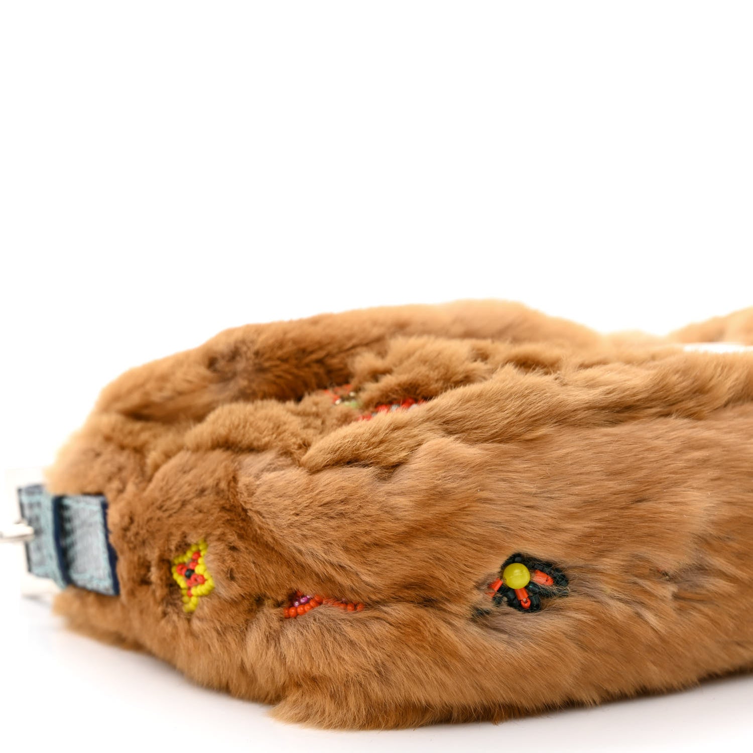 Fendi Fur Lizard Beaded Baguette Brown Multicolor 8 of 11