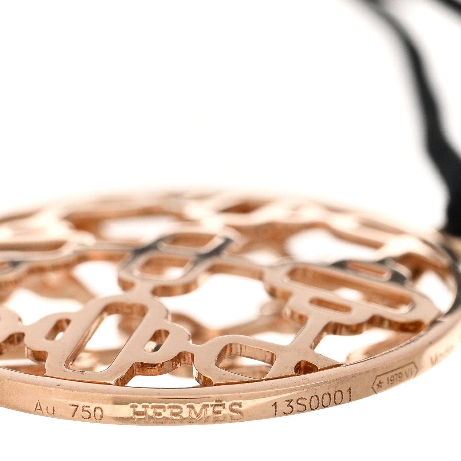 Hermes 18K Rose Gold Chaine d'Ancre Passerelle Cord Bracelet 3 of 3